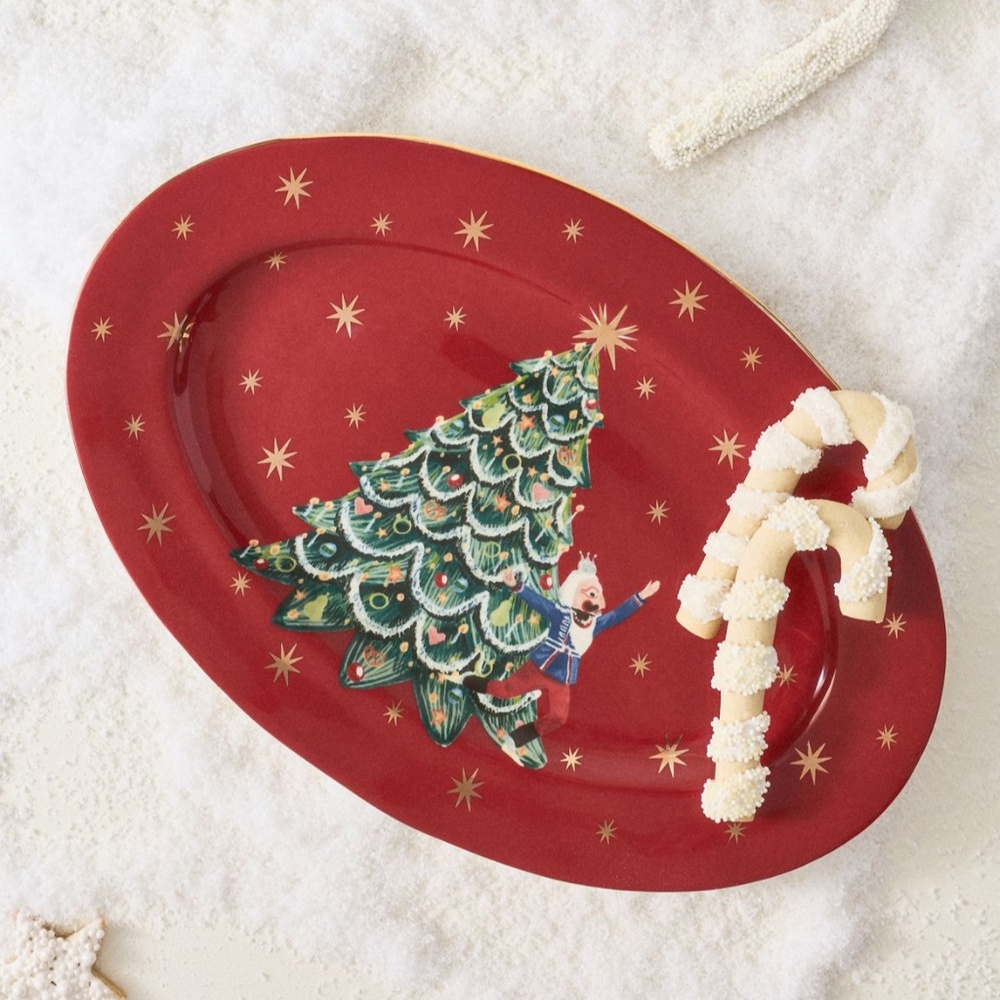 ❤️ ANTHROPOLOGIE NEW YORK CITY BALLET NUTCRACKER STONEWARE SERVING PLATTER NEW